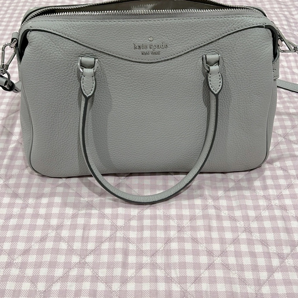 🩶 Kate Spade Gray Top Handle Bag with Strap for Crossbody in Great Condition!